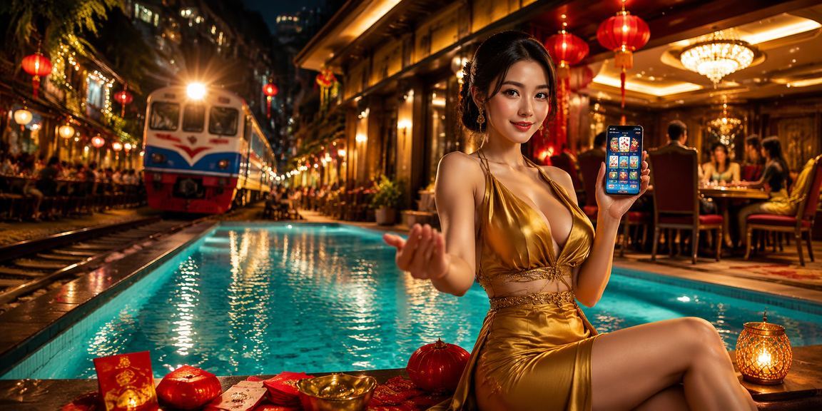 Đèn lồng Hà Nội rực rỡ bên bàn bài live casino đêm khuya đầy không khí